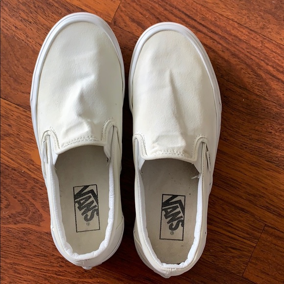 white vans slide ons